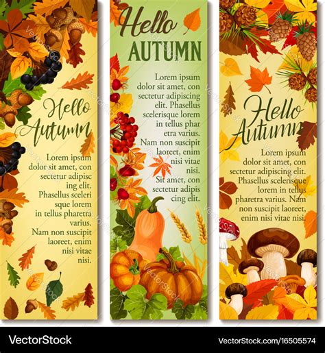 Autumn falling leaf september forest banner Vector Image