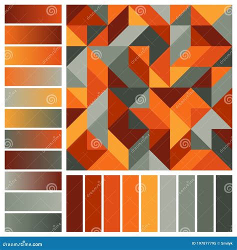 Harmonious Palette of Fall Colors and Gradients with Geometric ...