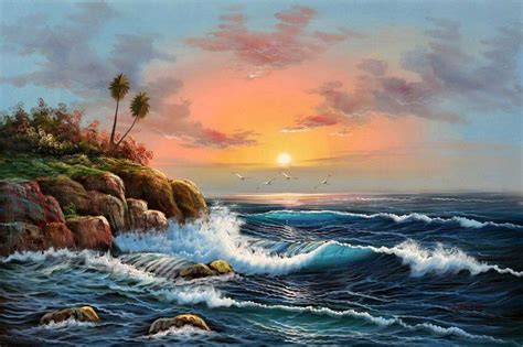 Pin on Арт: морская тема (Marine theme art) | Seascape paintings ...