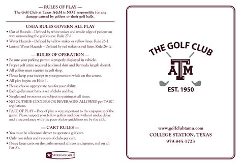 Scorecard - The Golf Club at Texas A&M