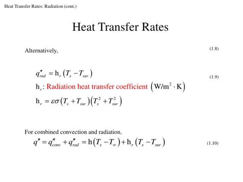 Heat Transfer Rate Equation