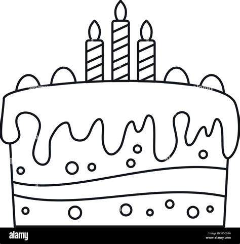 Celebration cake icon. Outline celebration cake vector icon for web ...