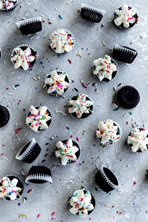 Quick-Baked Mini Chocolate Cupcakes - Frosting and Fettuccine