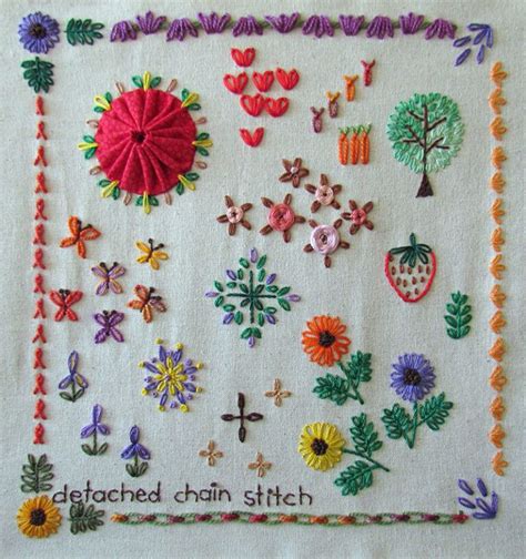 Detached Chain Stitch Sampler for TAST, Week 7. » Knitting-and.com