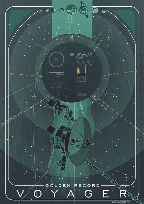 Katherine Bjelke - Golden Record - Voyager Nasa vector illustration