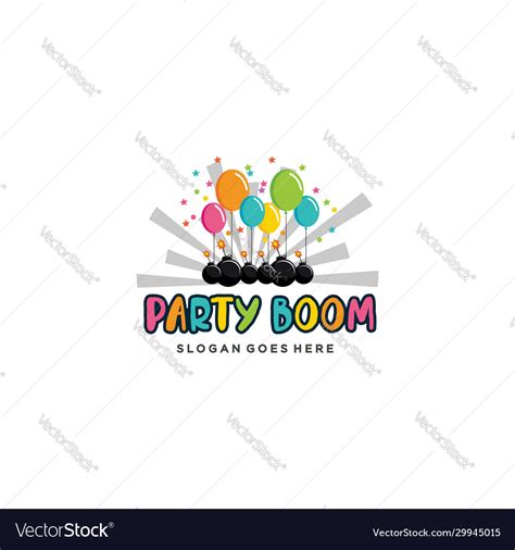 Boom party logo design inspiration Royalty Free Vector Image