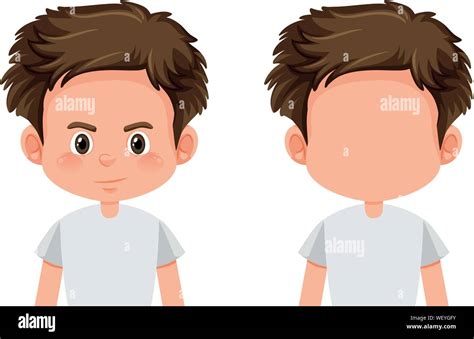 Boy with face and no face illustration Stock Vector Image & Art - Alamy