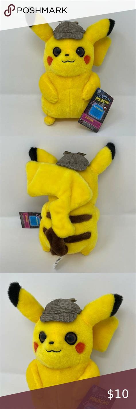 Pokemon Detective Pikachu Plush with Detective Hat NEW NWT | Pikachu ...