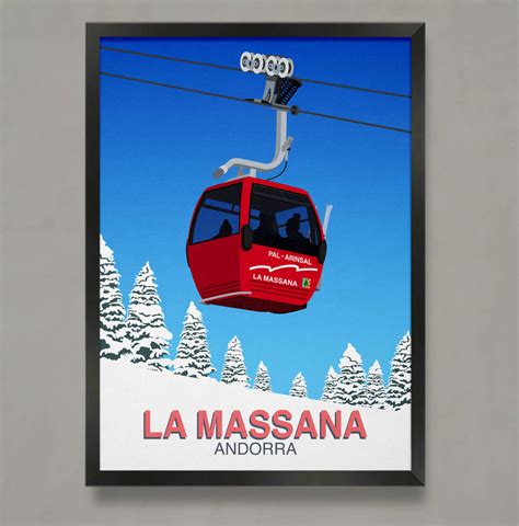 La Massana Ski Resort Poster By Steve Ash illustration