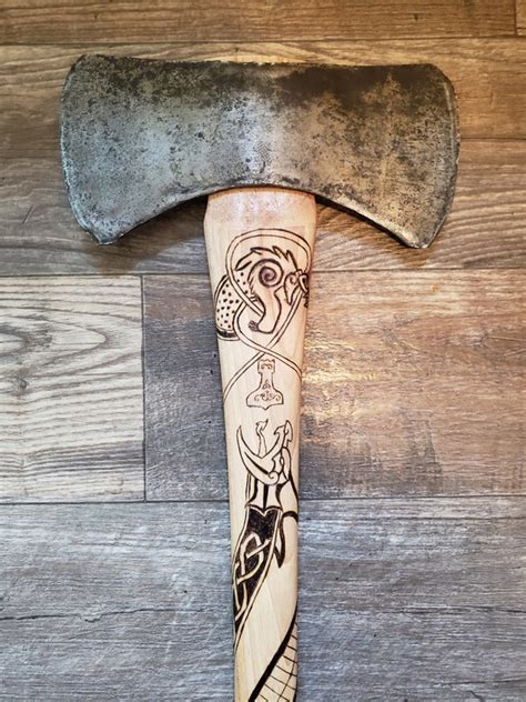 Carving And Wood Burning A Viking Axe Handle - Wood carving gouge set