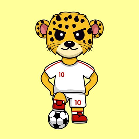 vector illustration of the animal character wearing a soccer jersey at ...