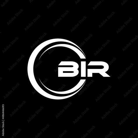 BIR letter logo design with black background in illustrator, vector ...