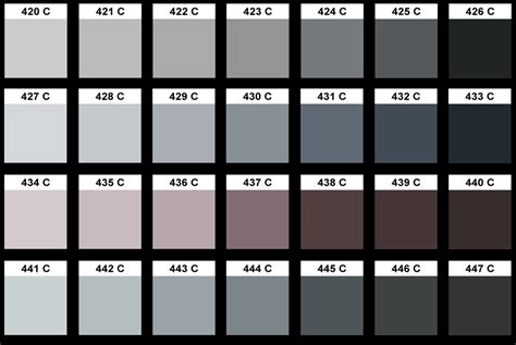 Grey Color Chart