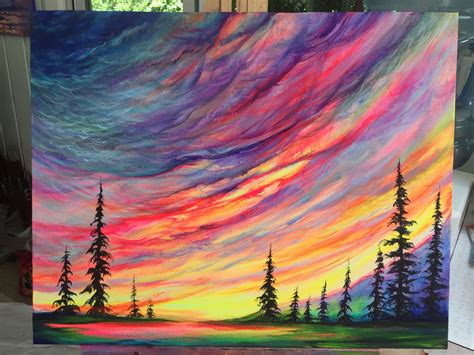 Acrylic painting by Joni Young www.joniyoungart.com Sunset Canvas ...