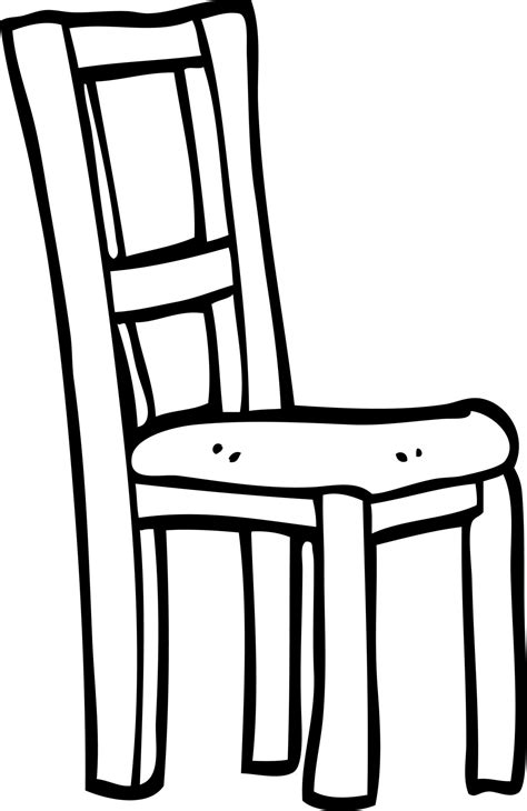 black and white cartoon wooden chair 12411404 Vector Art at Vecteezy