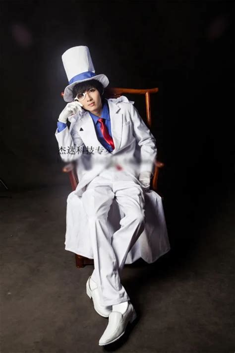 Anime Magic Kaito Kaitou Kid Cosplay Costume Uniform Full Set S 2XL ...