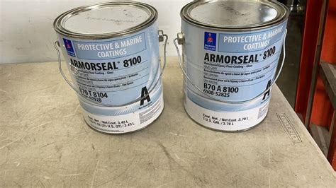 2 PAILS OF ARMORSEAL 8100 WATERBASED EPOXY FLOOR COATING HAZE GRAY ...