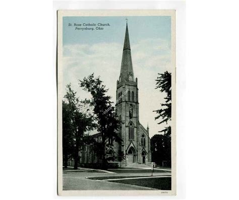 St Rose Catholic Church Perrysburg Ohio vintage postcard