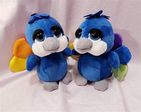 NBC Peacock Plush Bird Set of 2/blue Peacock Plush Toy With Rainbow ...