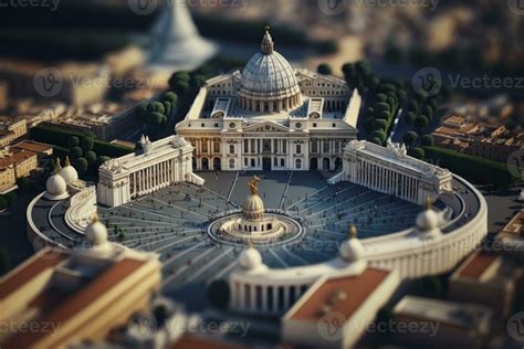 Aerial View of Vatican City with TiltShift Effect 29974539 Stock Photo ...