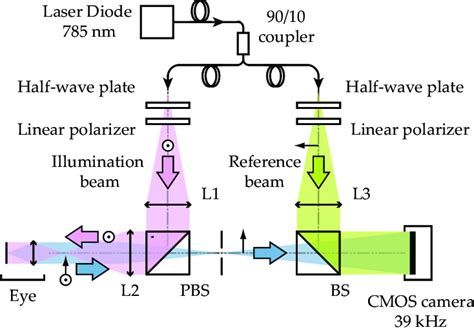 Optical setup. PBS: Polarization Beam Splitter. BS: Beam Splitter. L1 ...