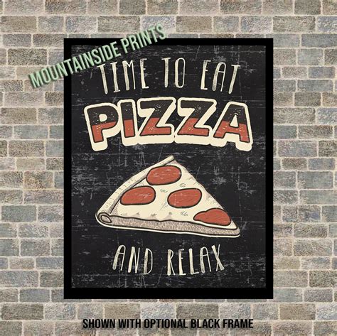 Pizza Art Print Retro Pizza Wall Hanging Pizza Wall Art - Etsy | Pizza ...