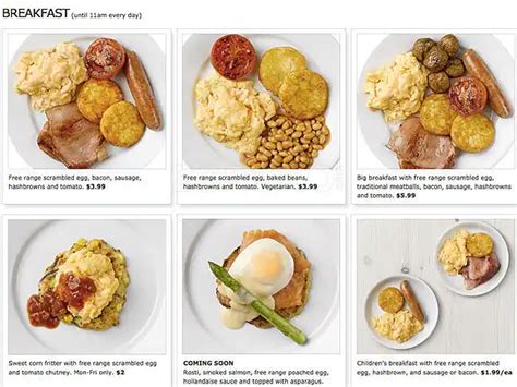 Menu at Ikea restaurant, Richmond