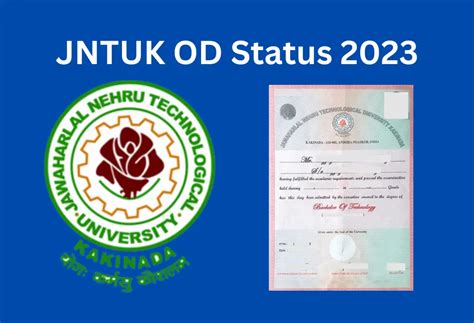 JNTUK OD Status 2023 - Application Tracking @jntuk.edu.in