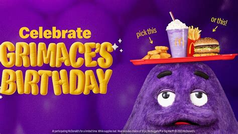 Who is Grimace? Celebrate his birthday at McDonald's