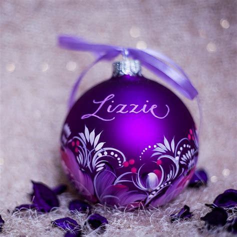 Purple Christmas Ornaments Floral Christmas Tree Baubles - Etsy