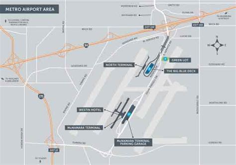 Detroit Airport Map – Detroit Metropolitan Wayne County Airport Map