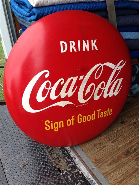 Vintage Mid Century Painted Steel Coca Cola Sign « Obnoxious Antiques