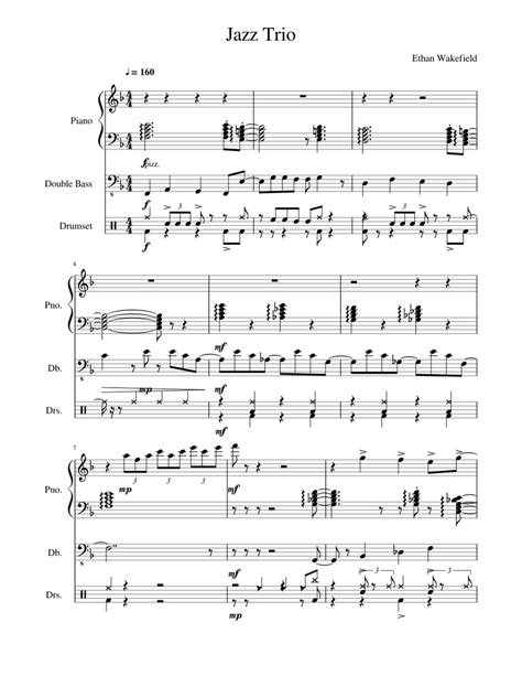 Jazz Trio Sheet music for Piano, Drum Group, Contrabass (Mixed Trio ...