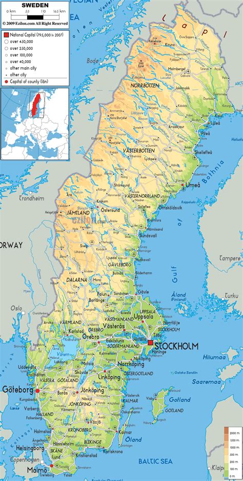 Maps of Sweden | Detailed map of Sweden in English | Tourist map of ...