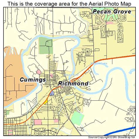 Aerial Photography Map of Richmond, TX Texas