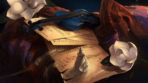 fantasy, Music, Flowers, Violins, Sheet Wallpapers HD / Desktop and ...