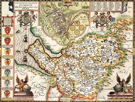 Cheshire Historical Map 1000 Piece Jigsaw Puzzle (1610) – All Jigsaw ...