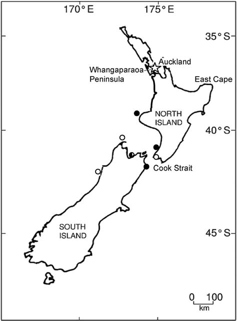 Location of the Whangaparaoa Peninsula, North Island, New Zealand ...