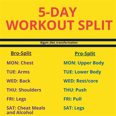 5 day workout split