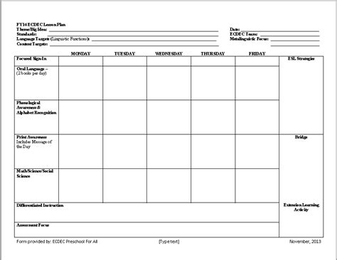 Teacher Lesson Plan Book Template Printable - Printable Templates