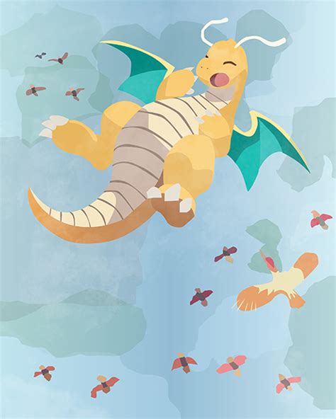 Friendly Dragonite Pokémon Poster | Inspired by Pokémon TCG