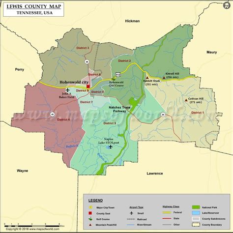 Lewis County Map, TN | Map of Lewis County Tennessee