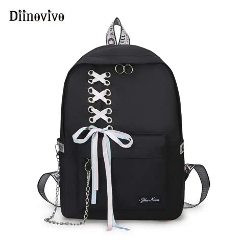 DIINOVIVO Fashion Big Capacity School Bag Laptop Backpack Female Canvas ...