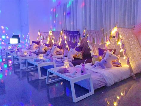 Our beautiful Slumber Party Tent Unicorn Party - Paging Fun Mums Spa ...