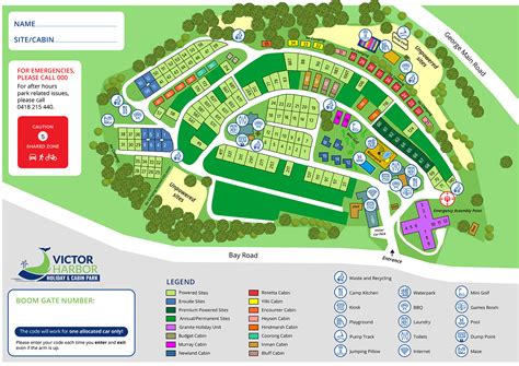 Park Map - Cabin and Site Plan for Victor Harbor Holiday and Cabin Park