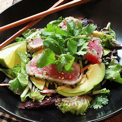 Seared Tuna Salad with Miso Dressing - Asian Caucasian Food Blog