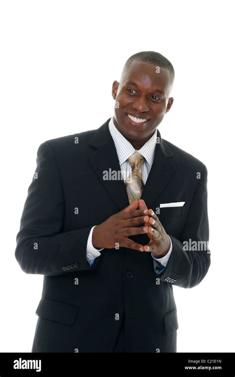 Handsome man in black business suit Stock Photo - Alamy