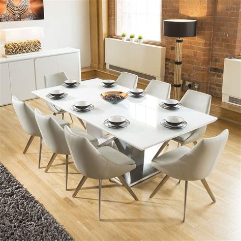 Glass Dining Table Set 8 Chairs : Modern Glass Dining Table With 4 ...