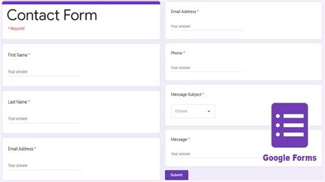 How to create Contact form Using google form Free - YouTube
