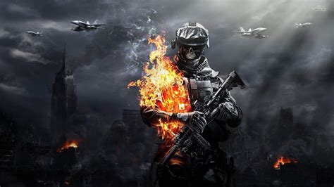 Wallpaper Pc Hd - Battlefield 3 Skull Fire Soldier (#85619) - HD ...